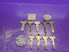9 RARE VTG ORIGINAL RUSSWIN KEY BLANKS X1011KR,1K,2K, 1012 750B THESE ARE RARE