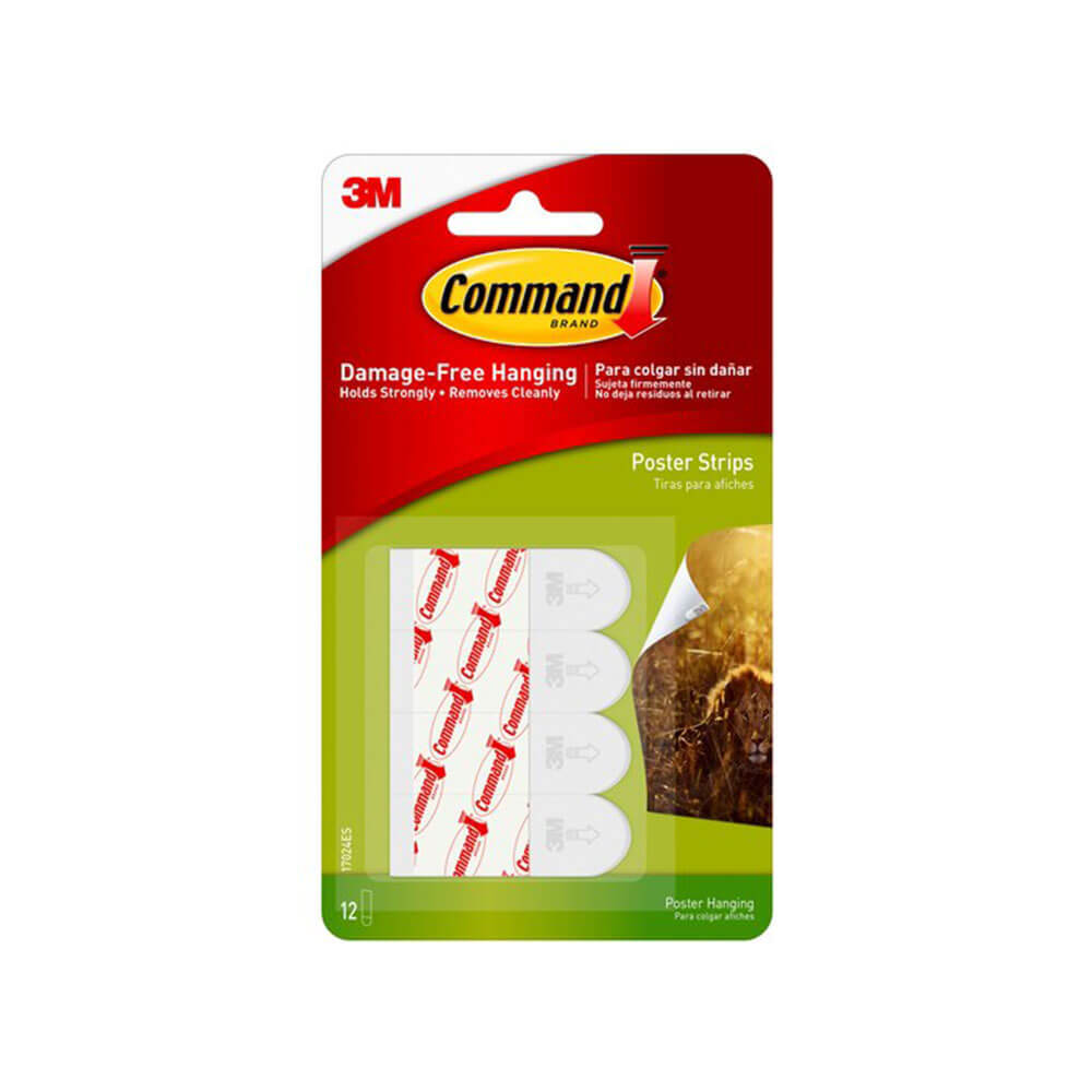 Command Adhesive Poster Strips 12pk Holds Strongly Best Adhesion Performance