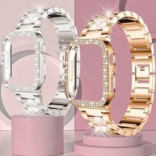 Bling Metal iWatch Band Protective Bumper For Apple Watch Series 10 42mm/46mm