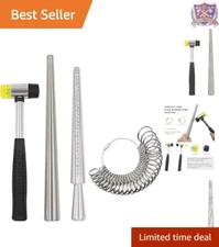 Ring Sizer Set Steel 27 Pieces Sizing Gauge Mallet Tool Jewelry Making Kit