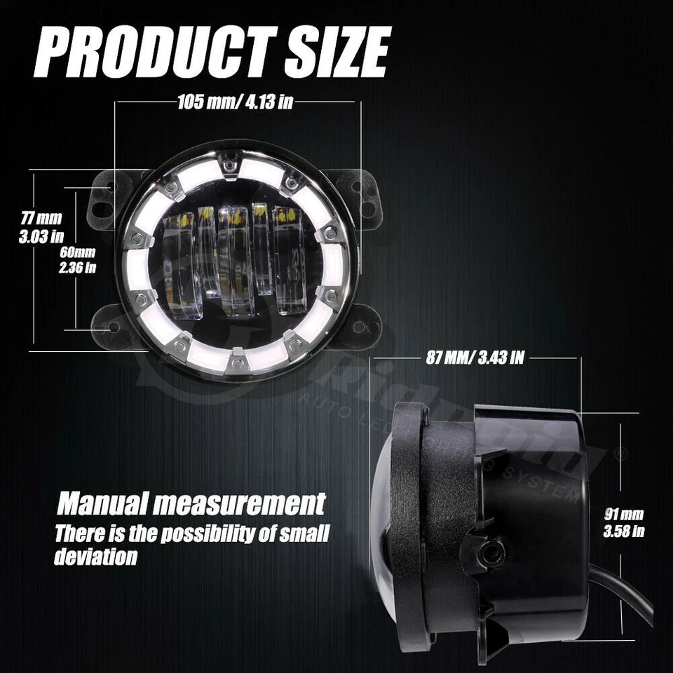 Para Hummer H2 H3 H3T 06-10 7" Faros LED Combo Luces Antiniebla Halo Ojos de Ángel Foto 3 de 4