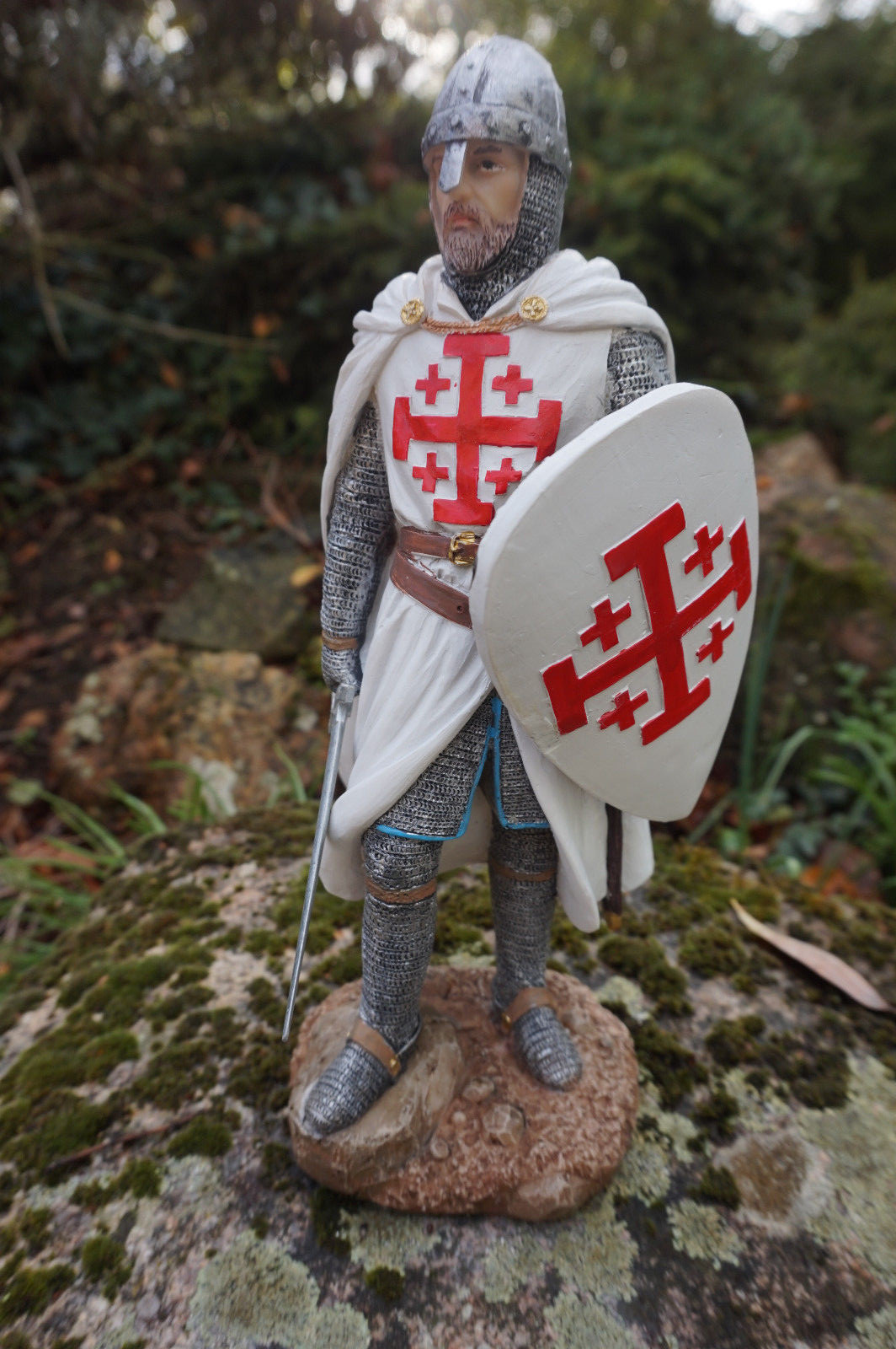 Statuette chevalier croisé HF1442 idée cadeau historique figurine médiévale de Jérusalem