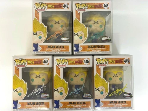 Funko Pop Dragon Ball Z Majin Vegeta #445 Set Autograph Signed Over9000.com 🚚✅