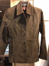 Jennyfer J Women's Brown Leather Jacket Western Look Size Small