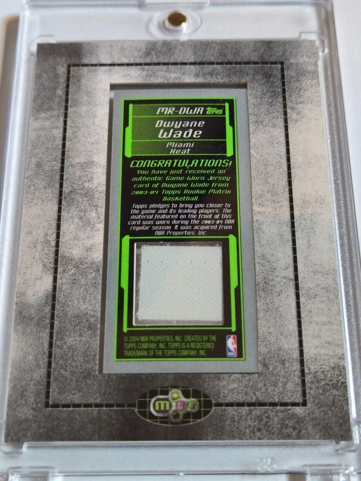 Camiseta deportiva Topps Matrix Dwyane Wade Rookie 2003 #parche usada en juegos RC - rara Foto 4 de 4