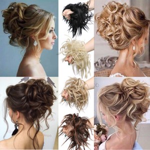 2pcs Real Thick Messy Bun Hair Piece Scrunchie Natural Hair