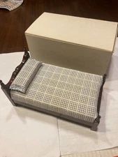 VTG  CONCORD MINIATURE BROWN BLUE, WHITE SINGLE BED #7043, NIB,  LQQK!!