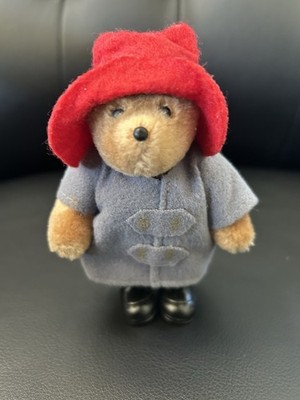 Vintage 1986 Plush Jointed Eden Paddington Bear 5'' Red Hat, Coat And Black Boots