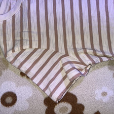 Universal Thread White/Beige Striped T-Shirt Dress Women’s Size S Short Sleeve