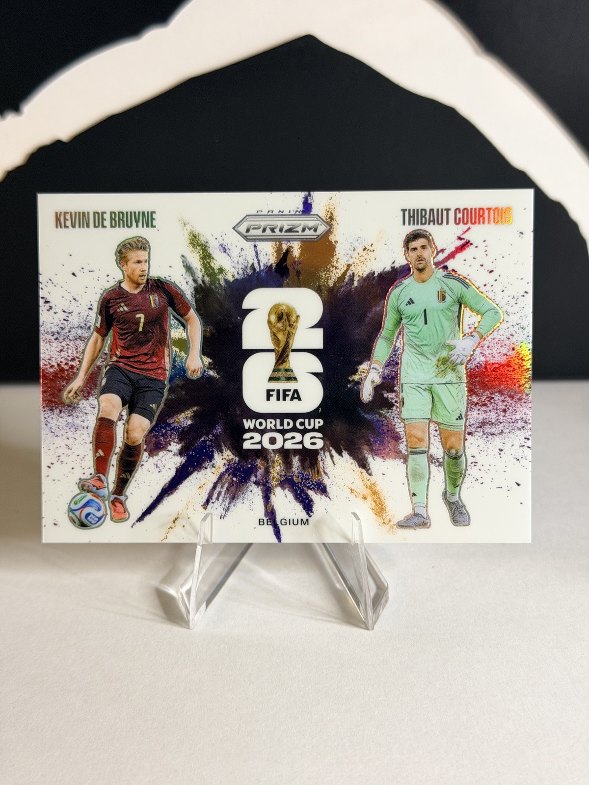 2026 Panini Prizm World Cup Kevin De Bruyne/Thibaut Courtois #3 Color Blast Dual