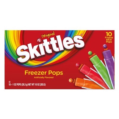 12x Skittles Original Pops Freezer Bars Assorted Candy Snack Sweet Bulk 10ct 1oz