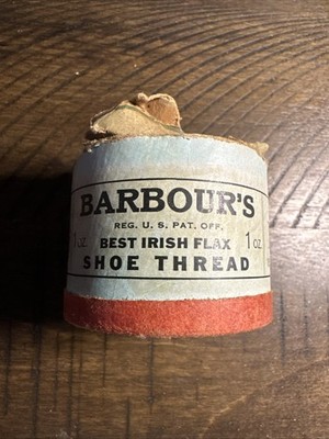 Barbour's Pure Flax Shoe Thread Antique advertising Box 2oz. #10