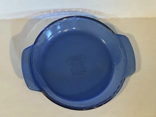 Anchor Hocking Deep Pie Plate Ovenware 9 Inch Vintage Cobalt Blue #1075 Nice