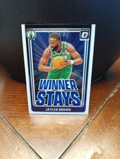 2024-25 Panini Donruss Optic Winner Stays Jaylen Brown #7 Blue Holo