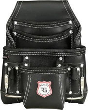 Leather Tool Belt for Electrician Pouch Bags|10 Pocket Standard, Black 