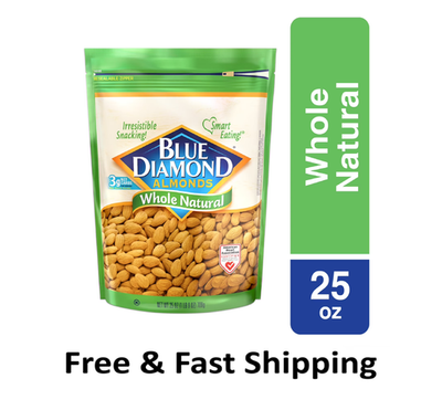 #ad Blue Diamond Whole Raw Natural Almonds 25 Oz $8.99