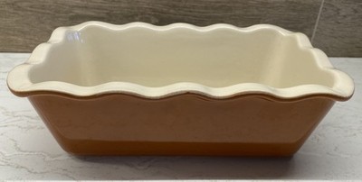 Emile Henry Loaf Pan Autumn Rust Ruffled Bread Baking Dish France