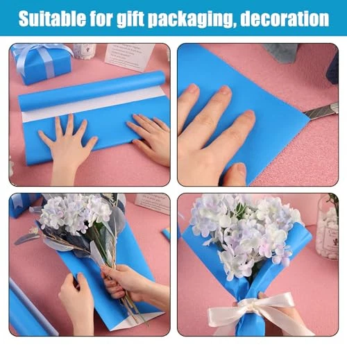 Wrapping Paper Roll, Blue Wrapping Paper Gift Wrapping Paper for - Image 3 of 4
