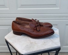 POLO RALPH LAUREN BROWN TAN LEATHER TASSEL LOAFER MOCCASIN SHOE 10D WHISKEY