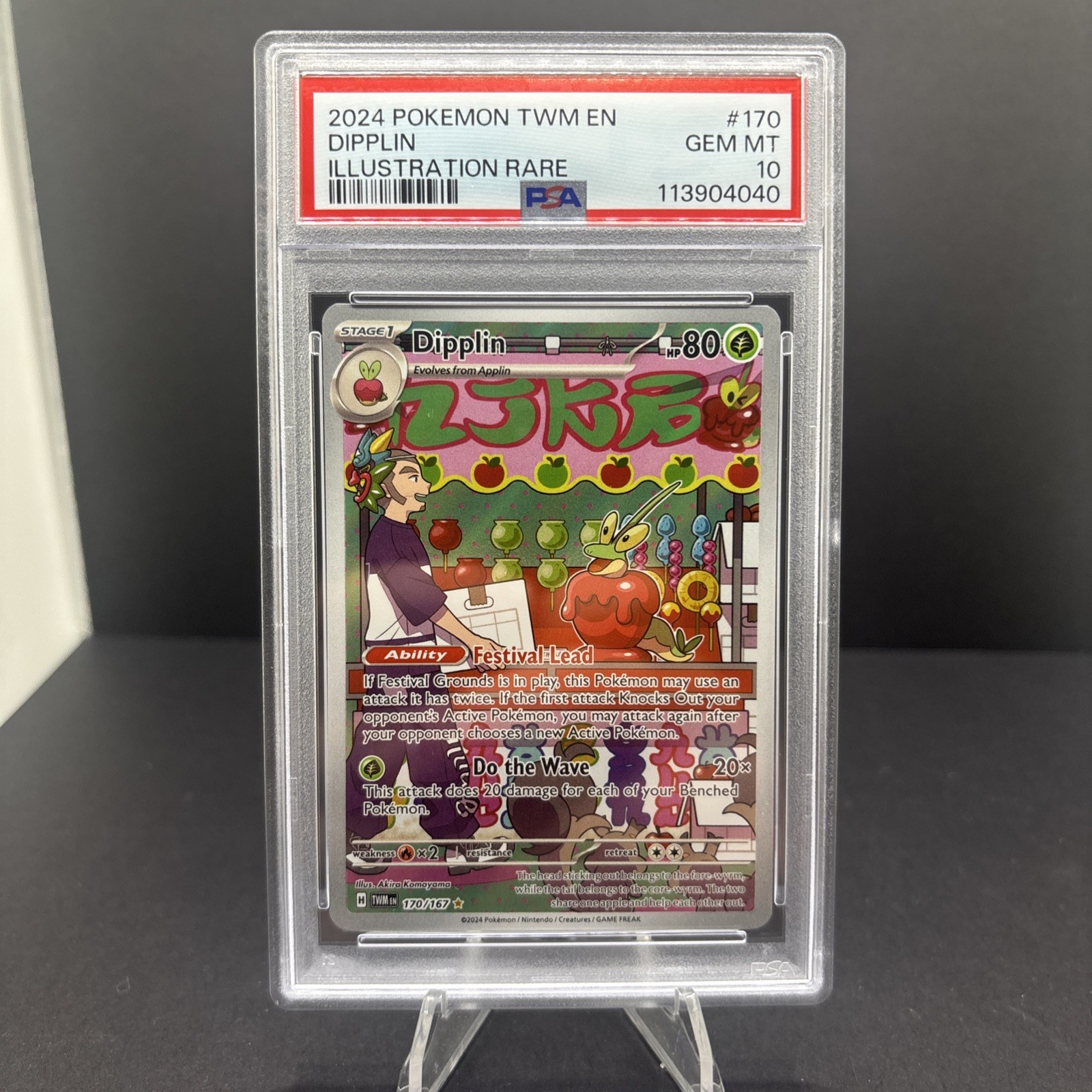 Pokemon Dipplin 170/167 Illustration Rare Twilight Masquerade GEM MT PSA 10 170