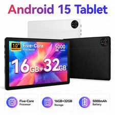 Black/White 5-Core Tablet Android 16GB RAM 32GB ROM Dual Camera 5MP 8MP 5G Wifi