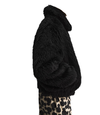 Zara x Harry Lambert x Disney Faux Fur Coat Black Size L Large