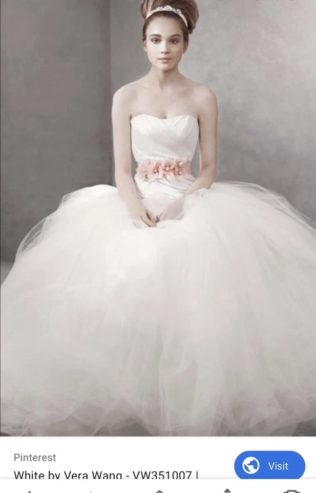 White by Vera Wang Ballgown Wedding Dress Size 6 Excellent Condition - Image 2 of 4