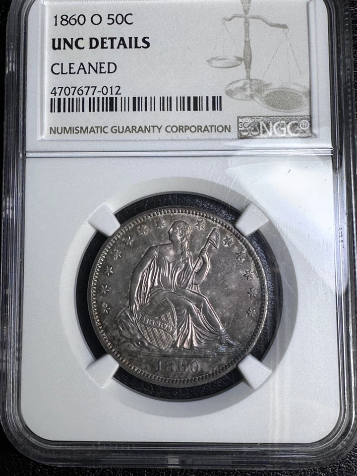 1860-O Seated Liberty Half Dollar 50C - NGC UNC DETAILS - Image 2 of 4