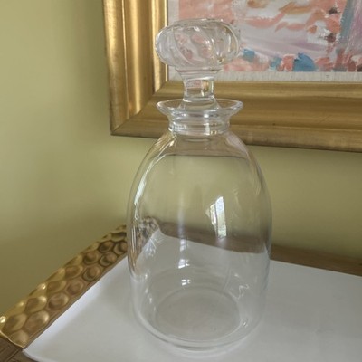 LALIQUE FRANCE Crystal ''Saint Hubert'' Decanter & Stopper Art Deco, Signed