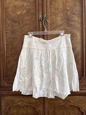 Vintage Y2k White Abercrombie  Fitch Skirt 00s White Pleated Coquette Sz L