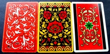 3 Single Genuine Vintage Swap Playing Cards Leaf & Flower Designs Patterns