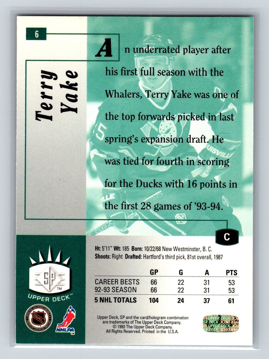 1993-94 Upper Deck - SP #6 Terry Yake Mighty Ducks of Anaheim