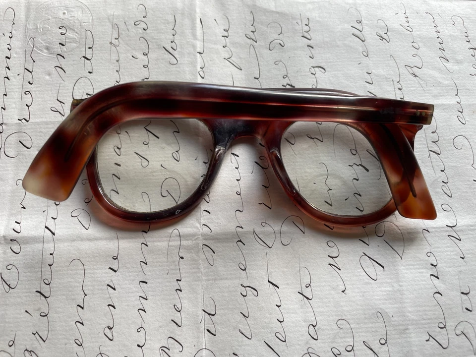 Fabuloso Pr Genuino Vintage Francés Años 50 Gafas Clark Kent Foto 3 de 4