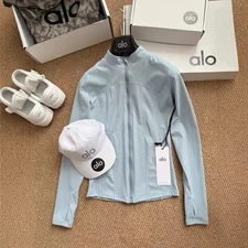 AIo Summer Speed Drying Yoga Coat Women's Naked Sunscreen Jacket Zipper Clothes