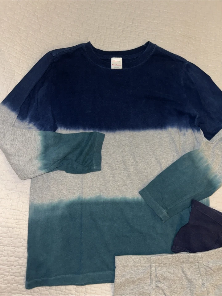 Camisa Hanna Andersson Niños Ombré Fade 150 Azul Manga Larga Algodón 2 Parte Inferior Gratis Foto 2 de 4