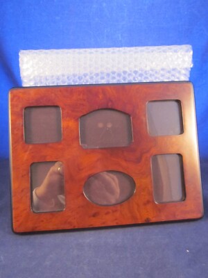 Selli Florence Italy Burled Wood Picture Frame 6 Opening 9.75'' x 7.5'' VINTAGENEW