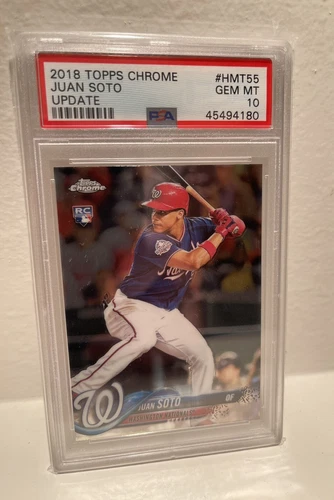 Juan Soto 2018 Topps Chrome Update RC Non Auto PSA 10 Rookie Card #HMT55