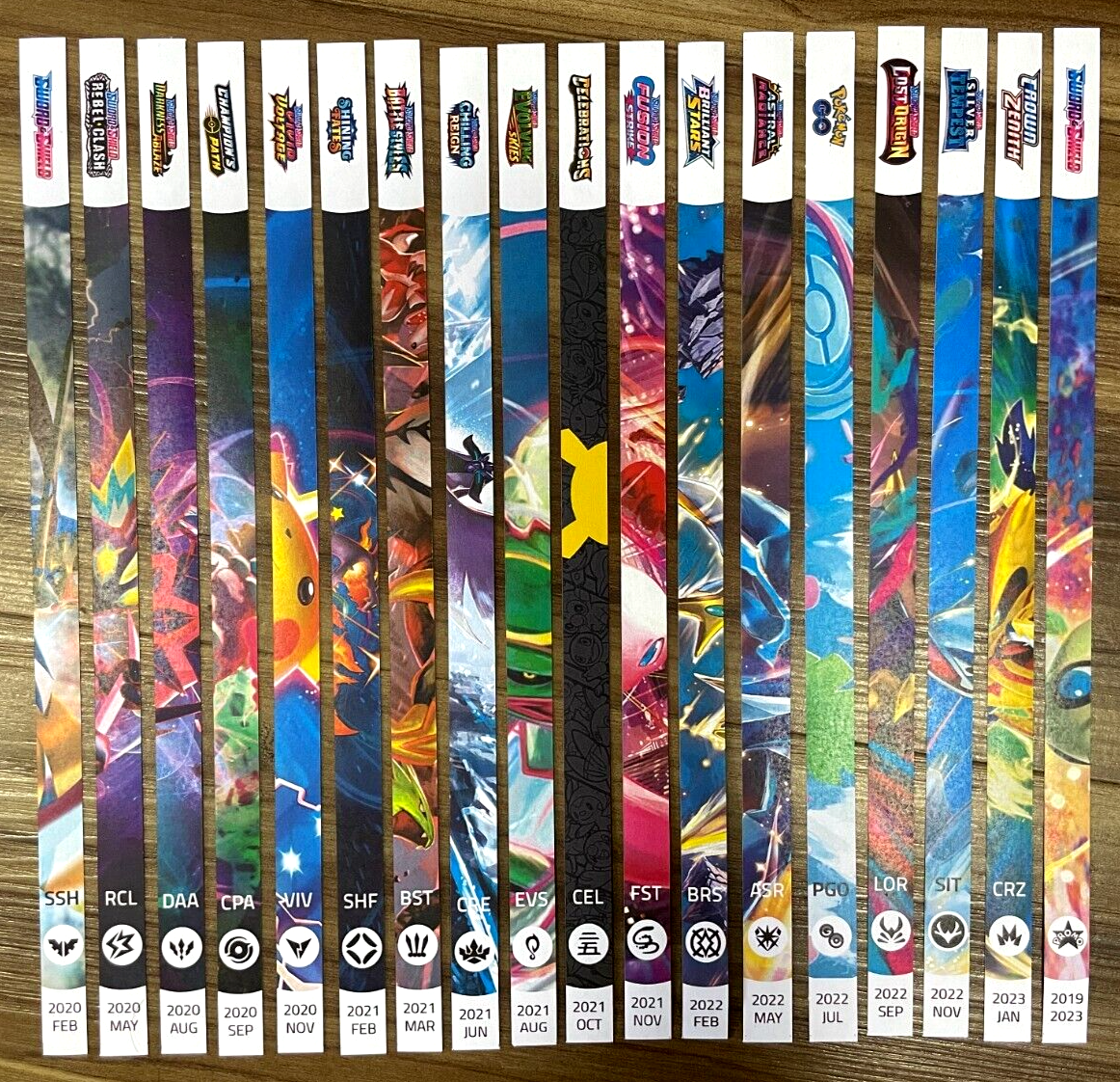 All SWSH sets Pokemon TCG - Binder spines for 1/2