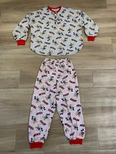 Vintage Mickey  Co Pajama Set SMALL Unisex Shirt  Pants Sleepwear 90s Disney