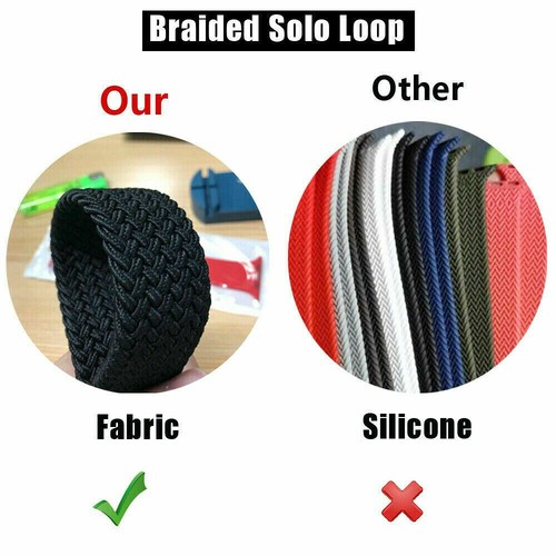 2 Pack Elastic Braided Solo Loop Strap Band Fit Apple Watch Series 7 6 SE 5 4 3 - Picture 4 of 20