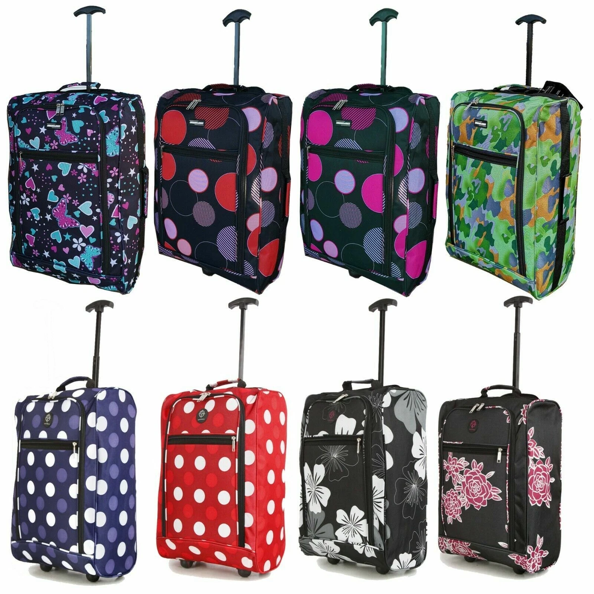 55cm Ryanair EasyJet Cabin Trolley Wheeled Suitcase Hand Luggage Holdall Bag