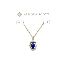 New KENDRA SCOTT Fashion Gold 499 Blue Lapis Lazuli Piper Pendant Necklace 