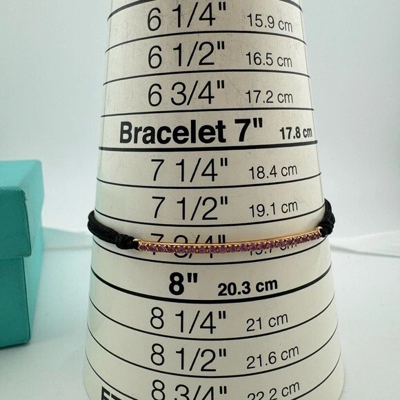 RARE Tiffany & Co. 18k Pink Sapphire Metro Bar Bracelet in Rose Gold - Image 2 of 4