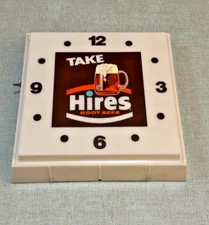 Vtg HIRES Draft Root Beer Lighted Sign Advertising Soda Clock Housing