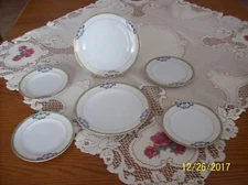 Meito China Made In Japan 2 Salad Plates 4 Bread & Butter Plates Blue Ribbon 