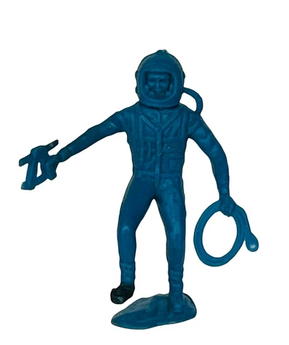 Astronaut MPC Army Men Toy Soldier plastic military figure vtg Marx Space BLUE 4