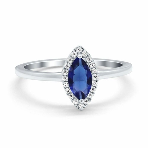 Halo Marquise Engagement Ring Black Tone, Simulated CZ 925 Sterling Silver - 第 7/30 張圖片