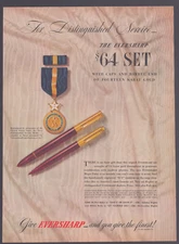 1945 Print Ad Eversharp Pens for Distinguished Service 14 Karat Gold Set