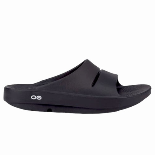 OOFOS OOahh Slide Herren Größe 12 Damen 14 schwarz leichte Regenerationsschuhe