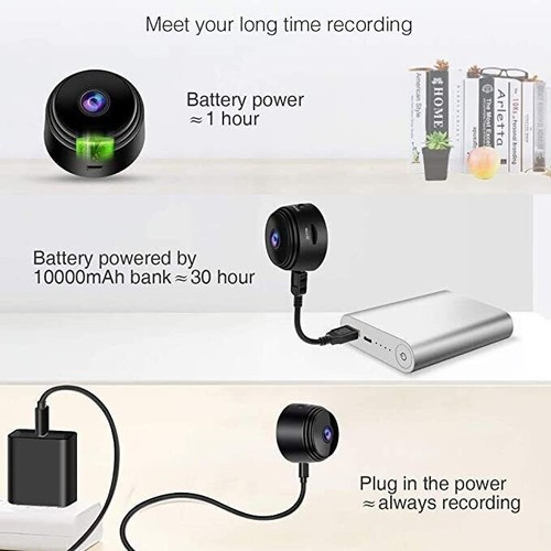 TELECAMERA WIFI MINI CAMERA 1080P HD VIDEOCAMERA DI SORVEGLIANZA MAGNETICA - Foto 6 di 11